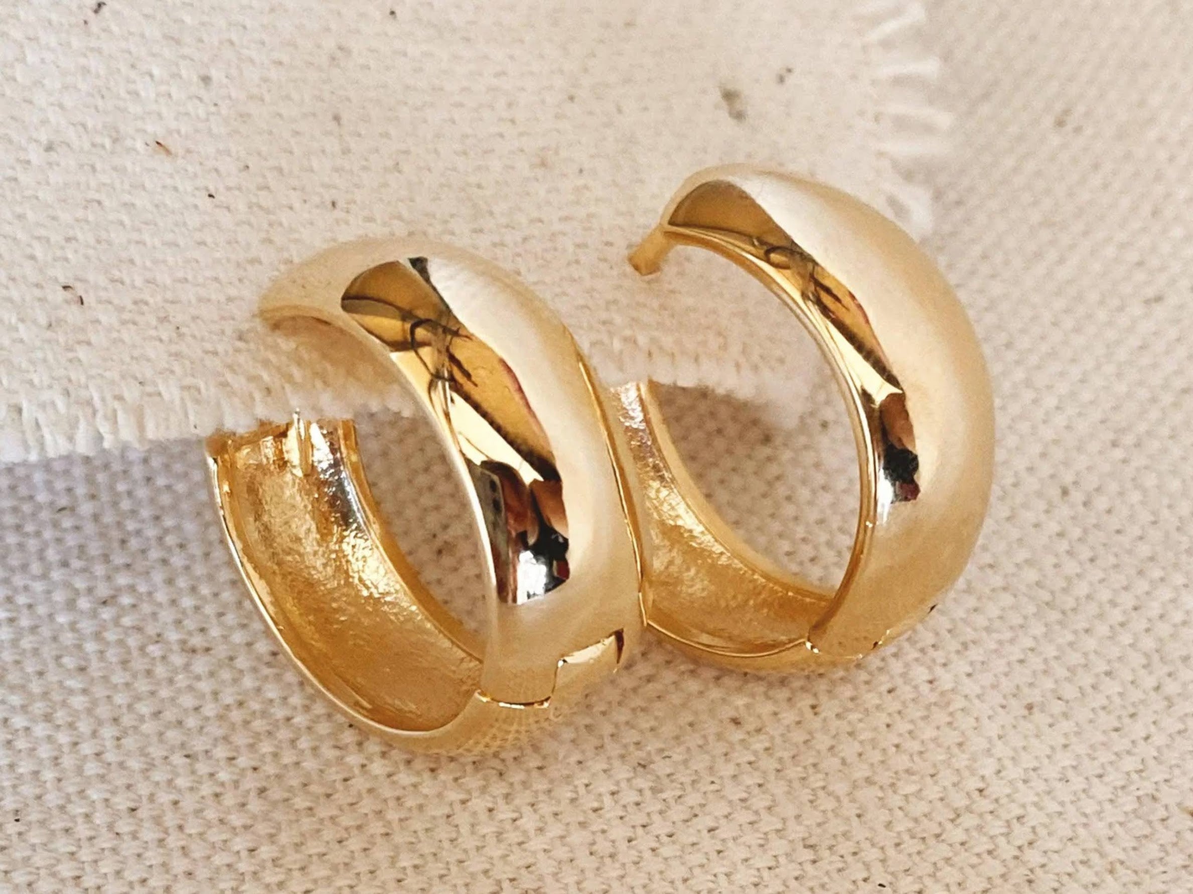 Gold Chunky Clicker Hoop Earrings