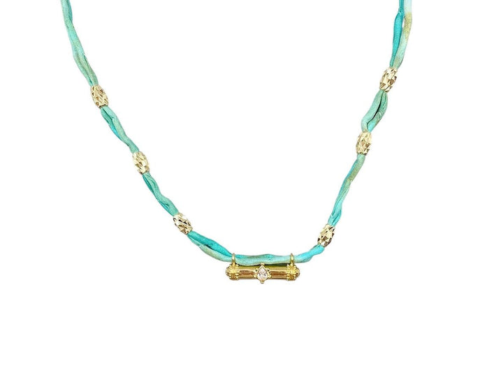 Turquoise Silk Jaipur Necklace