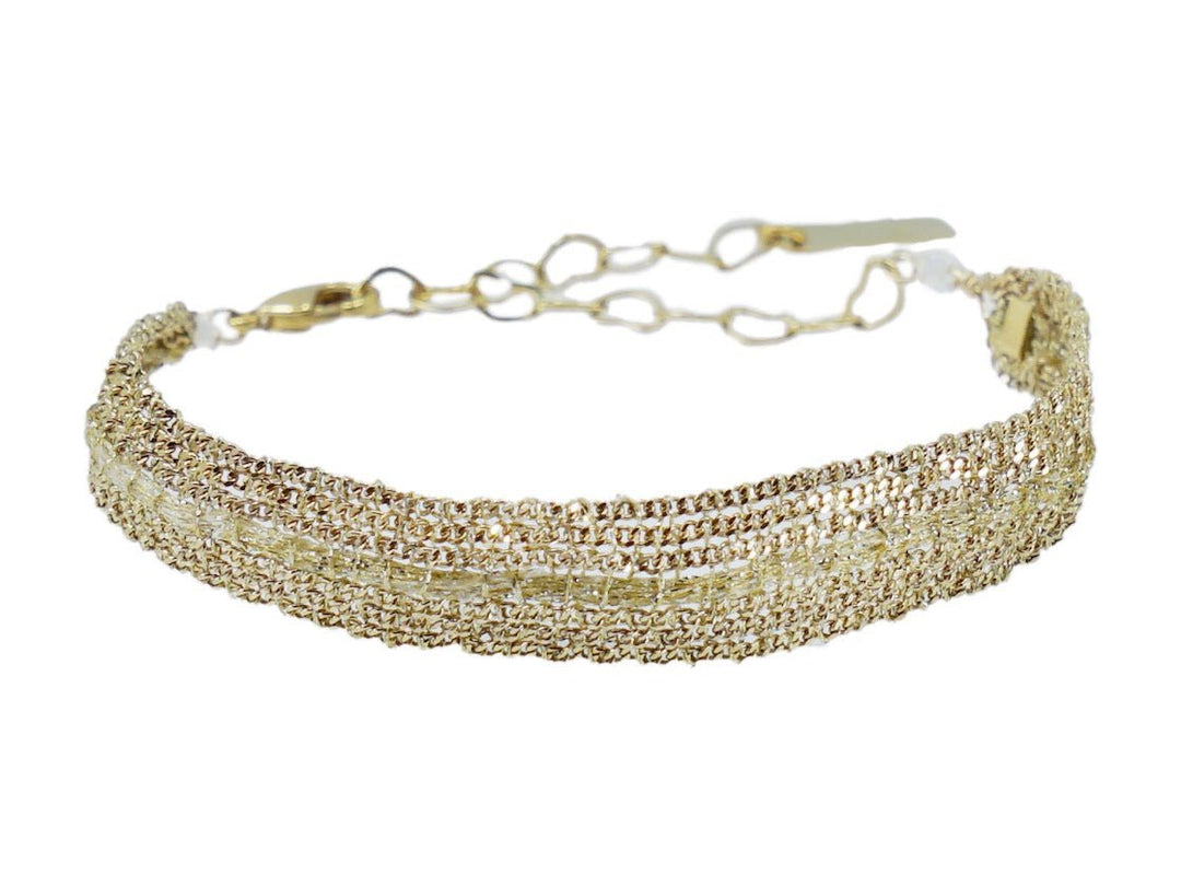Gold Striped Chain Bracelet
