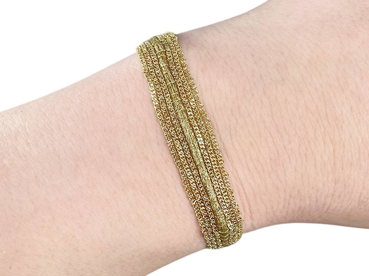 Gold Striped Chain Bracelet