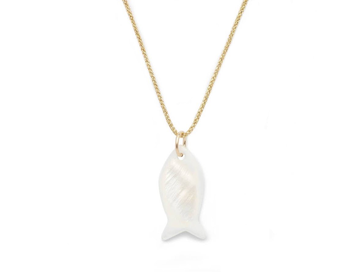 MOP Fish Charm Necklace