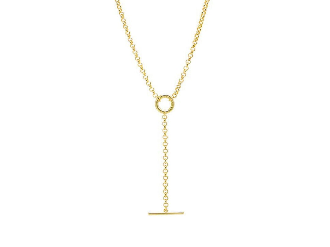 Gold Toggle Lariat Necklace