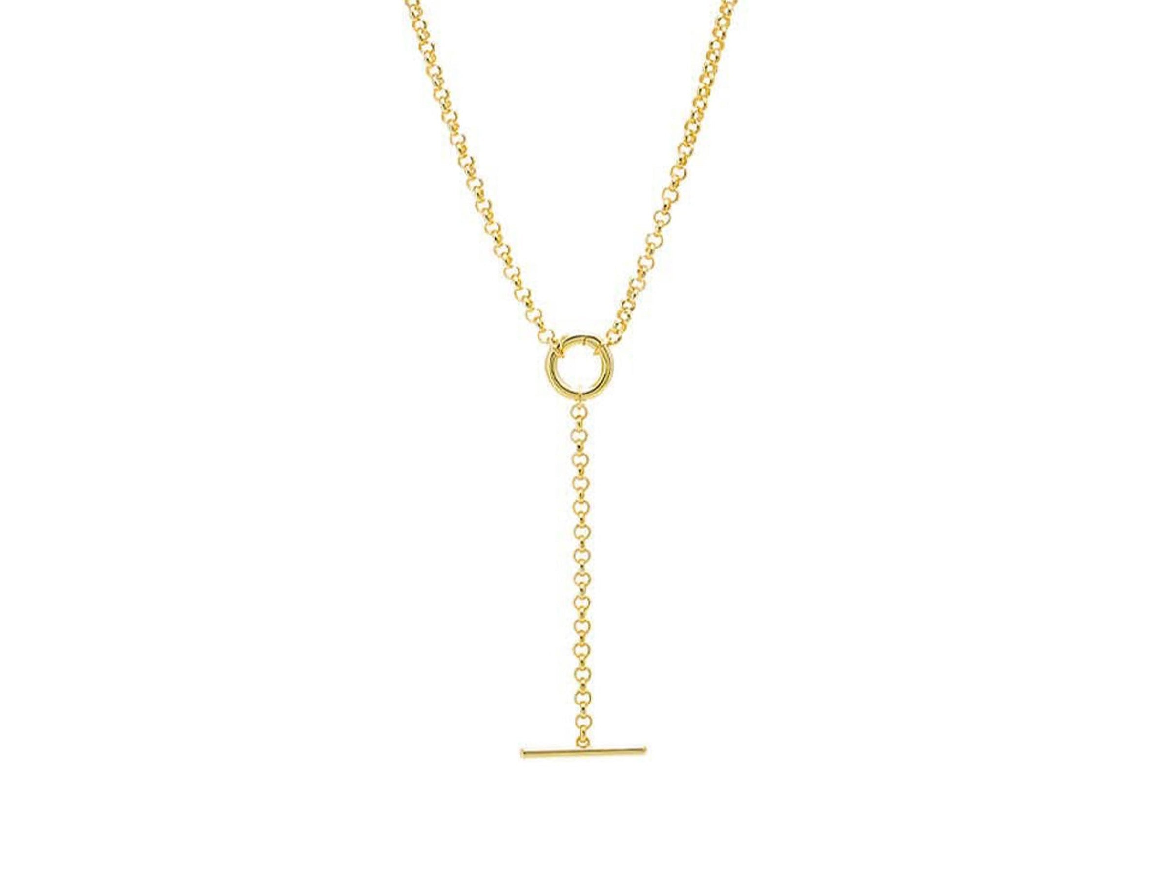Gold Toggle Lariat Necklace