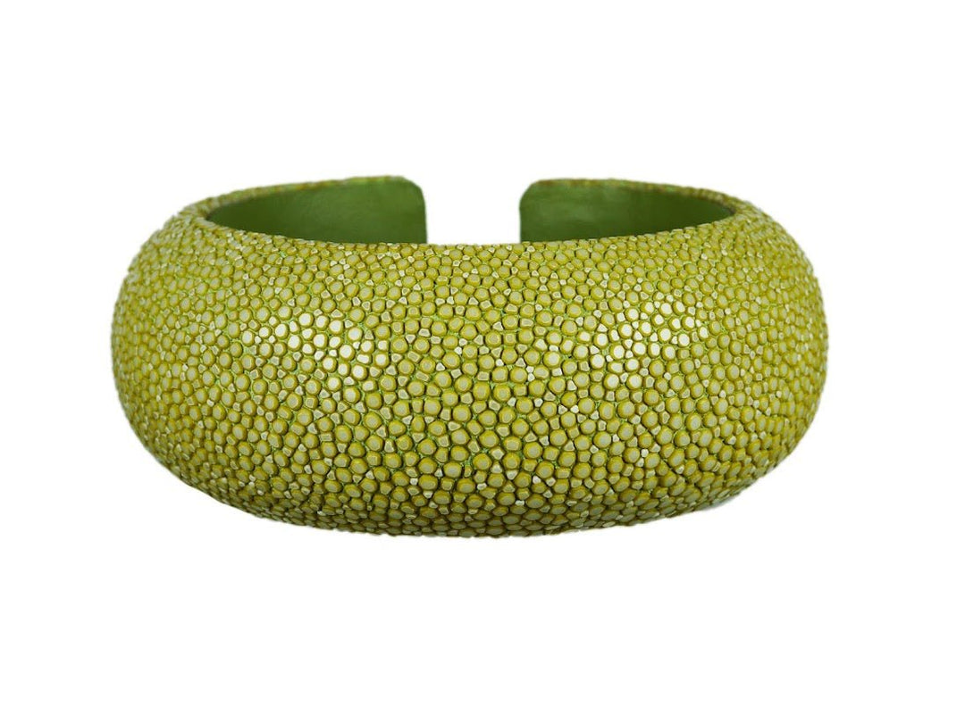 Olive Shagreen 30mm Dome Cuff