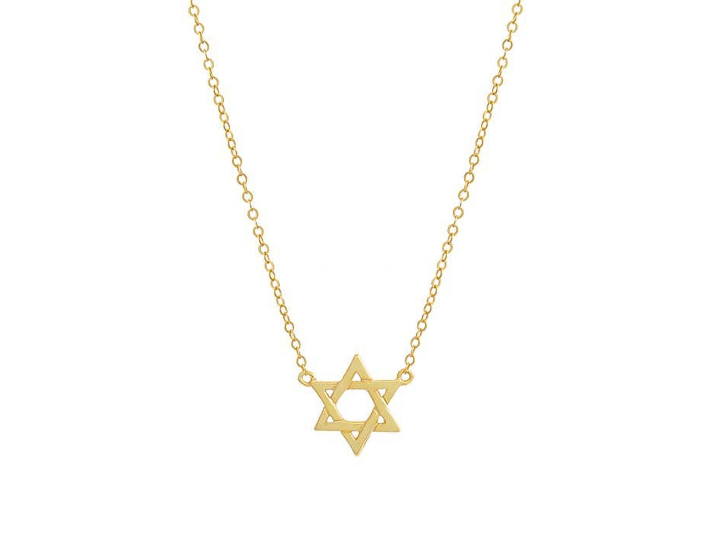 Gold Star of David Necklace