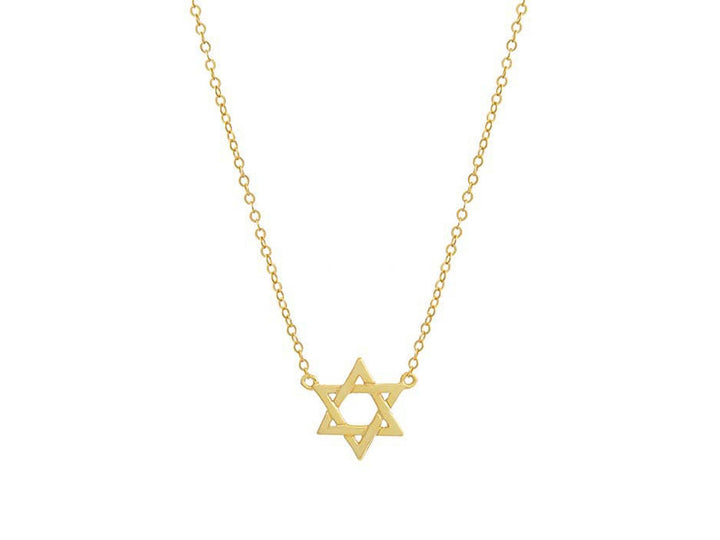 Gold Star of David Necklace