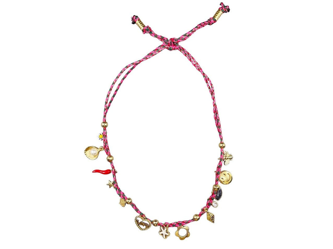 Magical Charm on Pink Cord Necklace #1