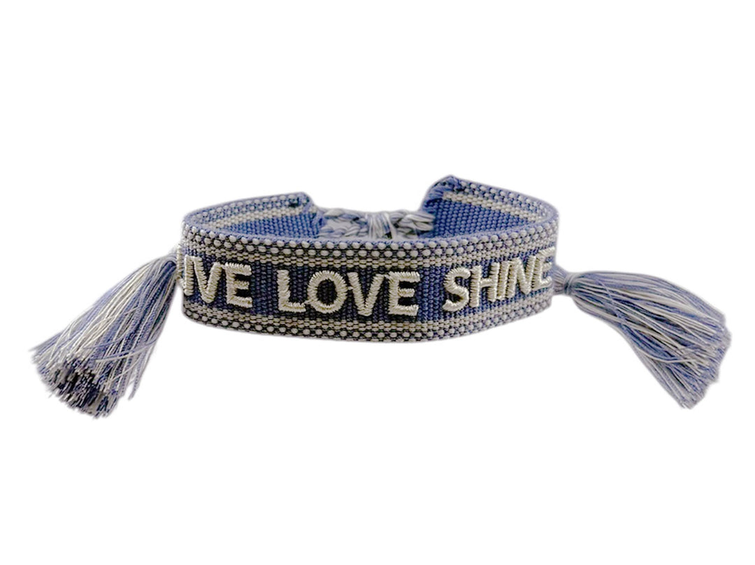 Woven Blue LIVE LOVE SHINE Bracelet