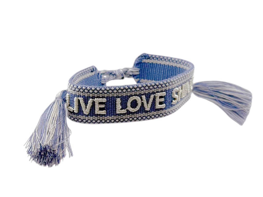 Woven Blue LIVE LOVE SHINE Bracelet