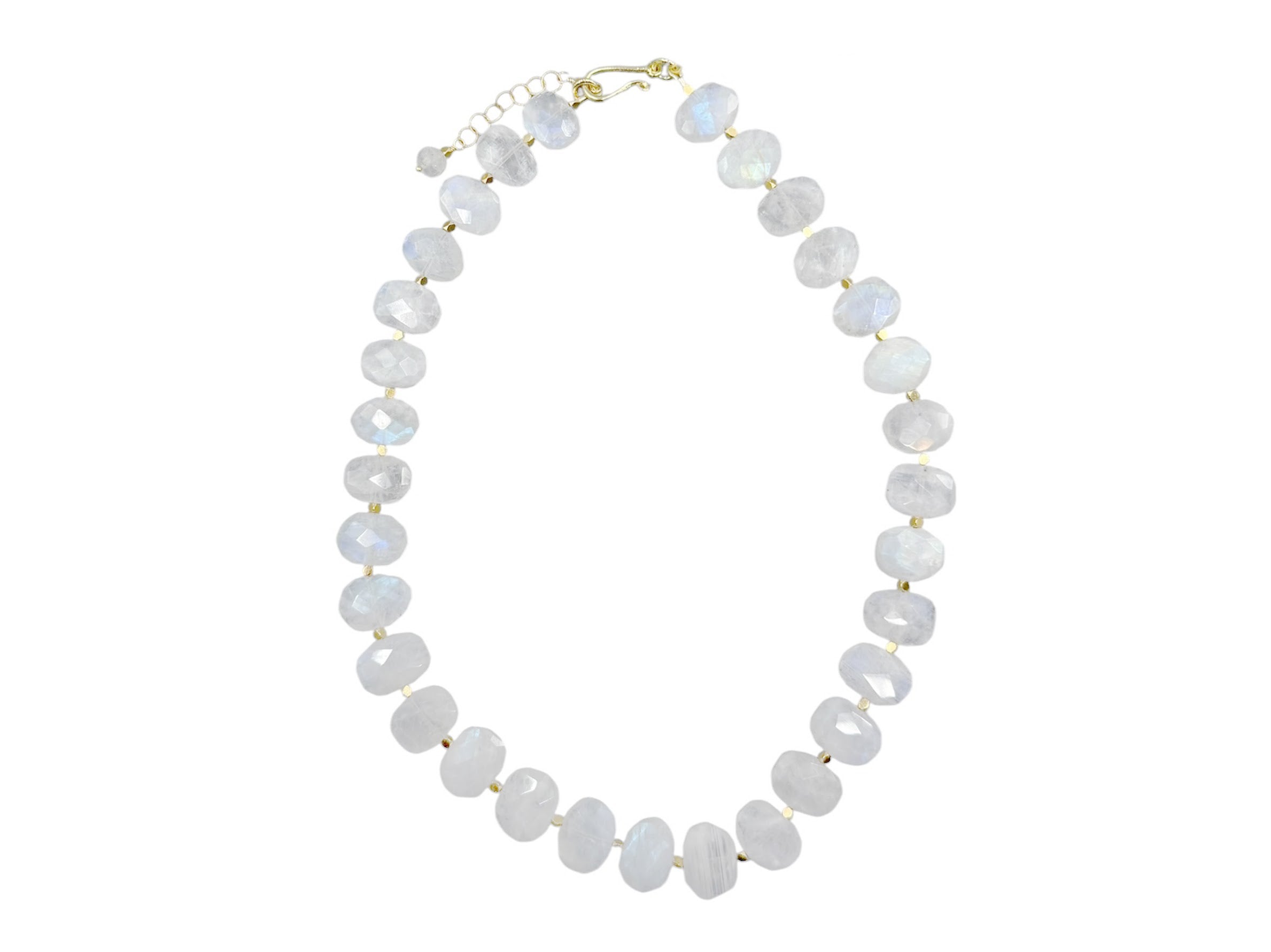 Faceted Moonstone Bead Necklace