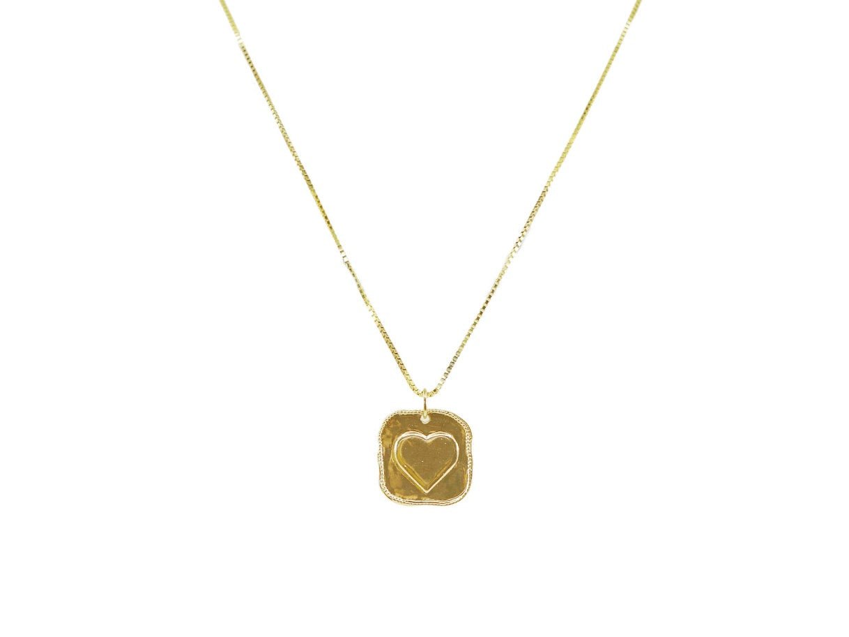 Gold Heart Charm Necklace