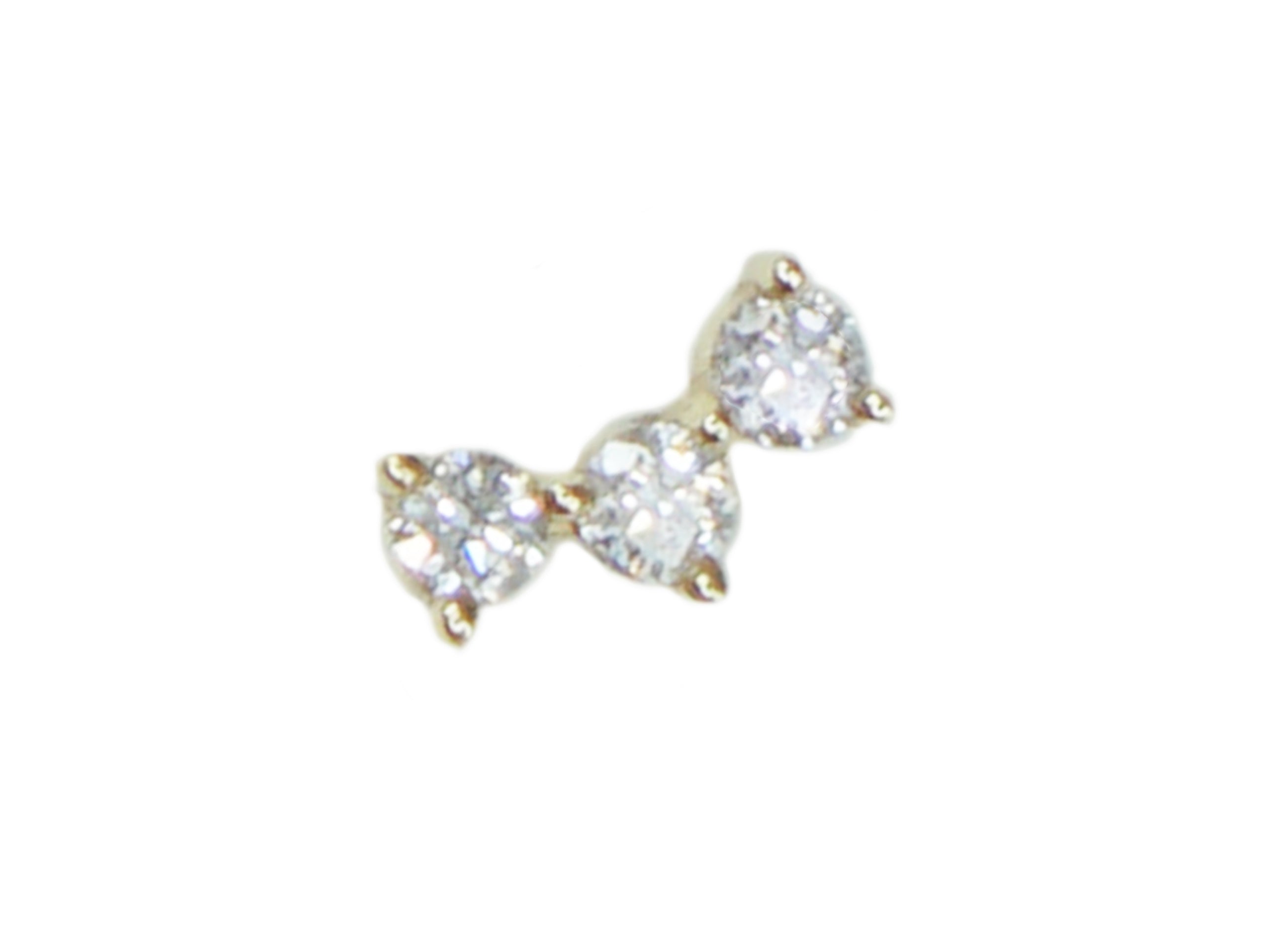 14k 3 Dot Crawler Single Stud Earring