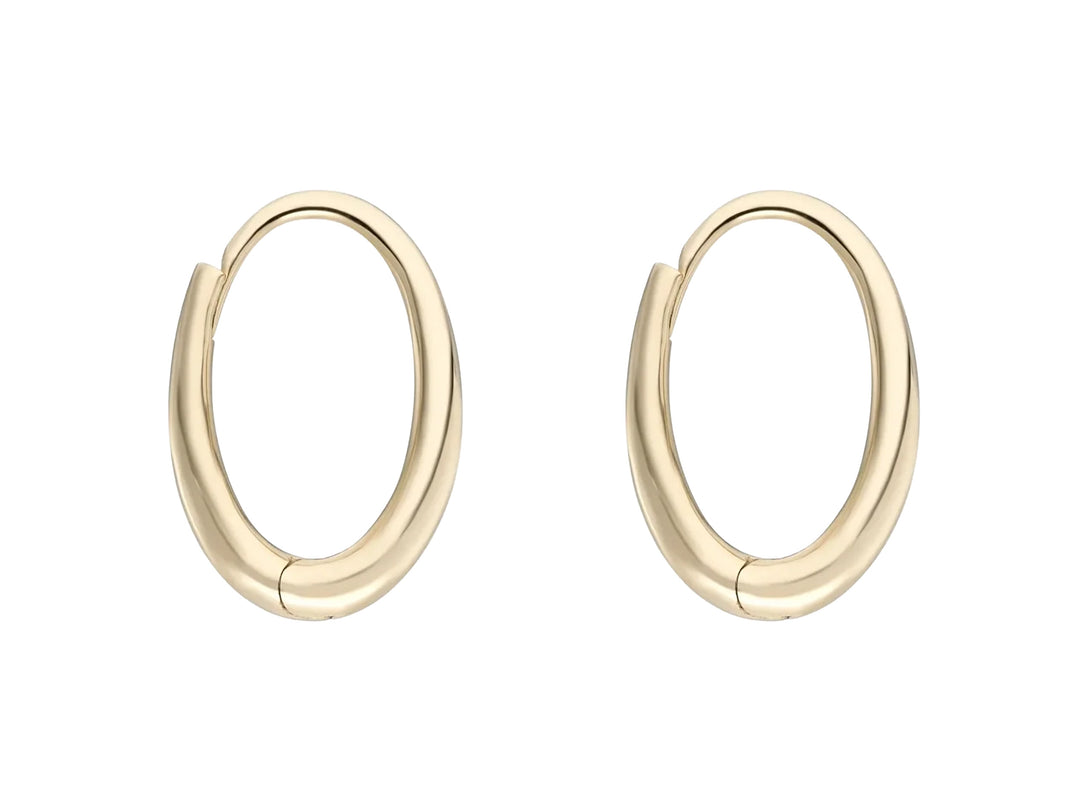 9k Oval Chunky Hoops