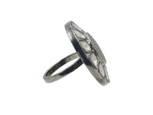 Load image into Gallery viewer, SS Rose Cut Diamond Circular Ring with Pave Center
