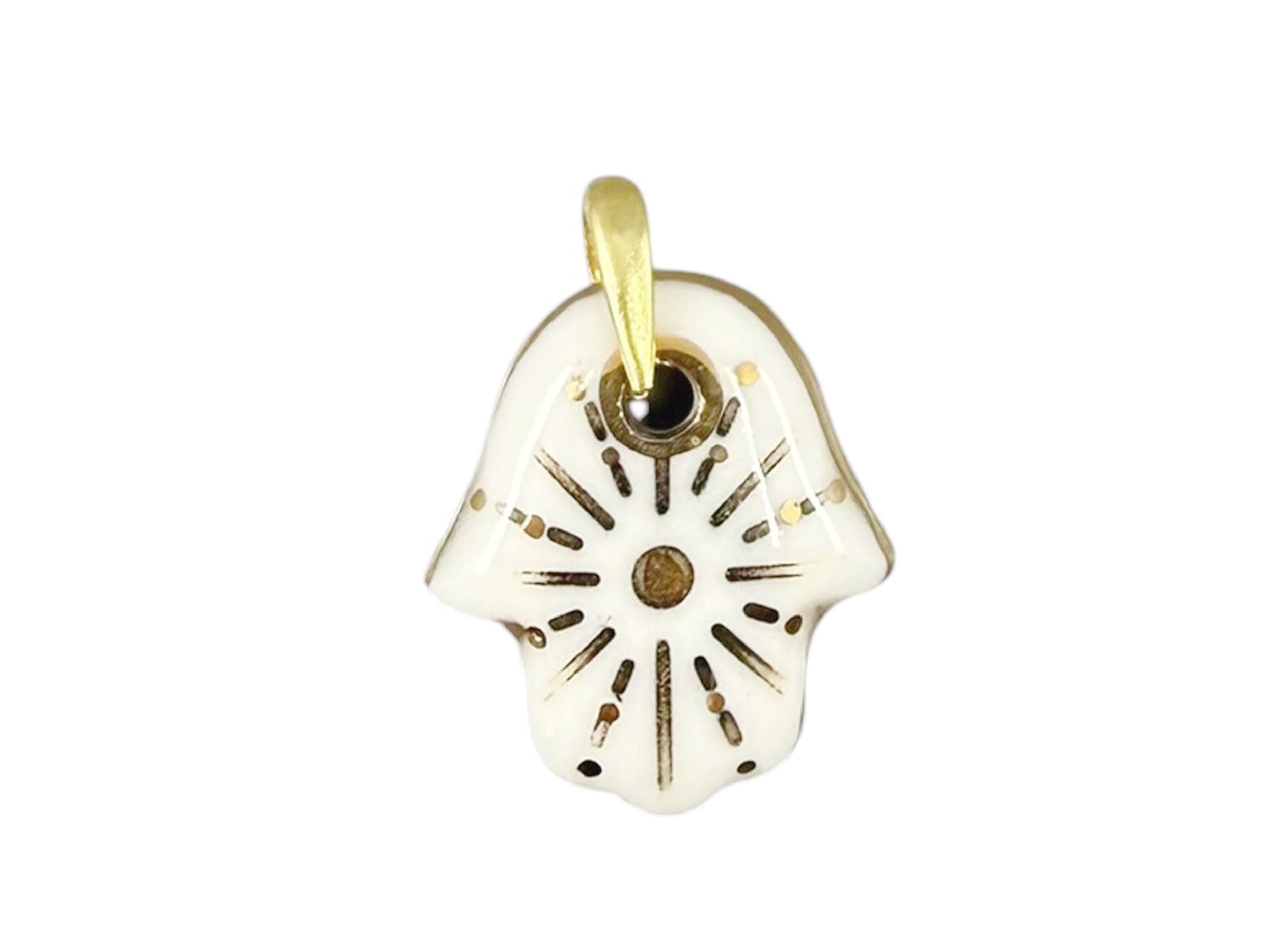 Handpainted Italian Porcelain Hamsa Starburst Charm