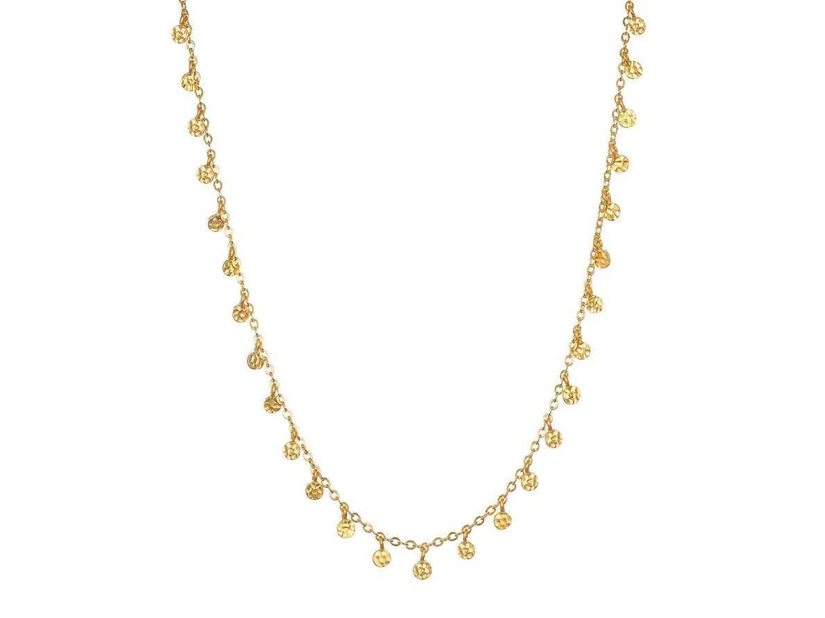 Gold Choker with Hammered Discs
