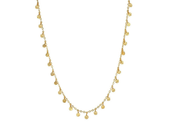 Gold Choker with Hammered Discs