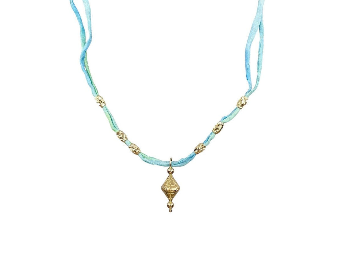 Blue Silk Jaipur Necklace