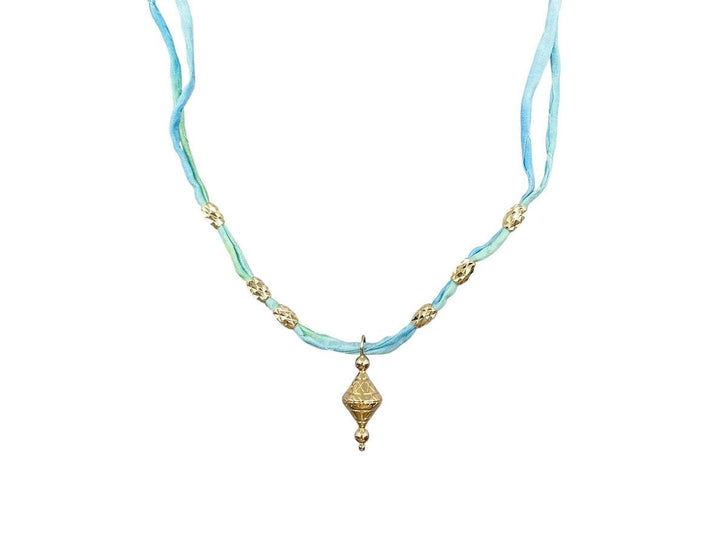 Blue Silk Jaipur Necklace
