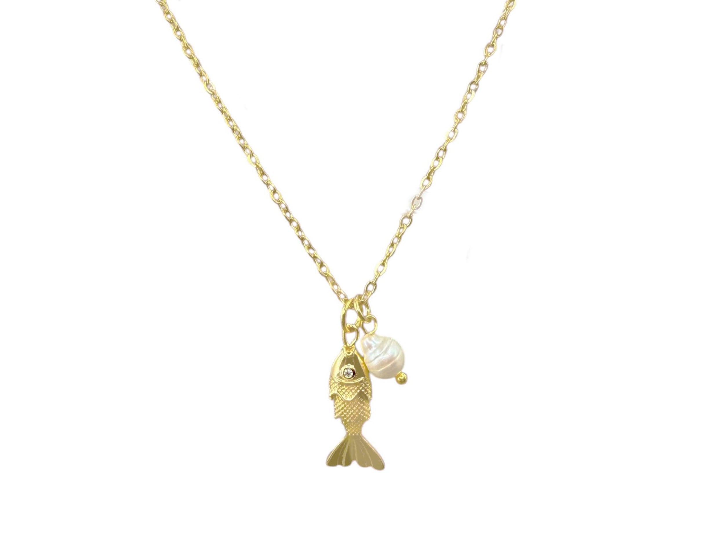 Articulated Portuguese Fish Charm Necklace
