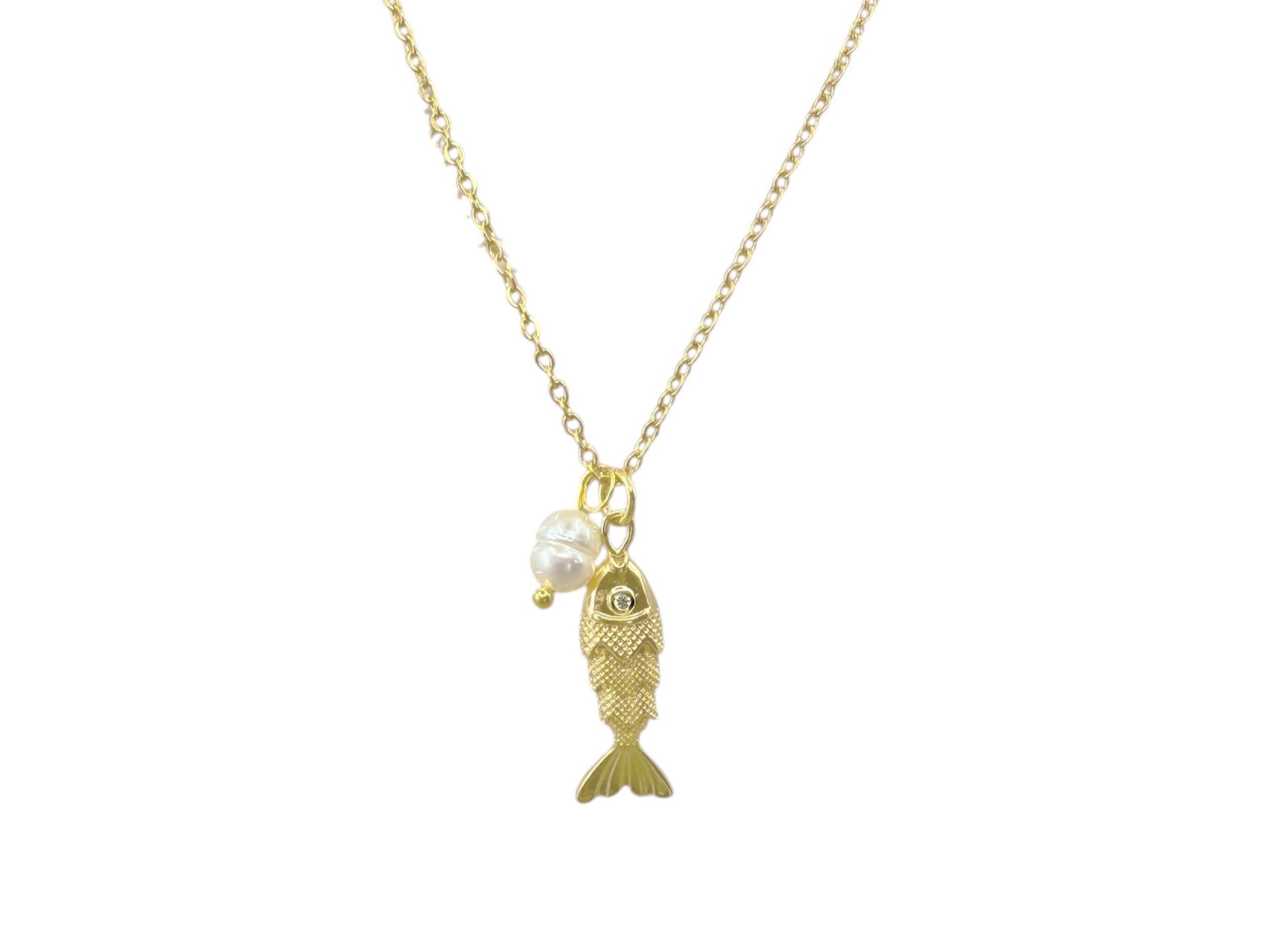 Articulated Portuguese Fish Charm Necklace