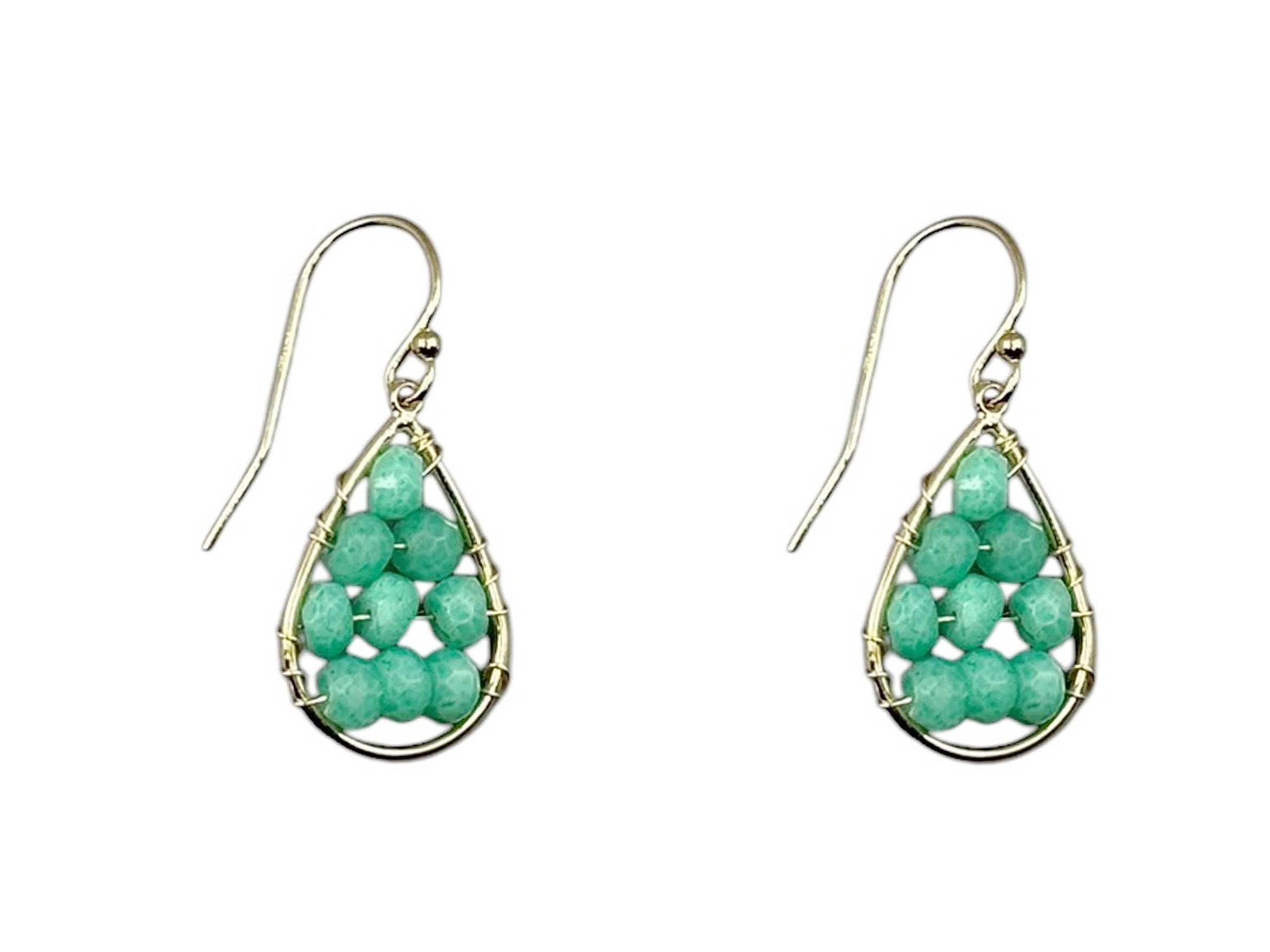 Micro Chrysoprase Teardrop Earrings