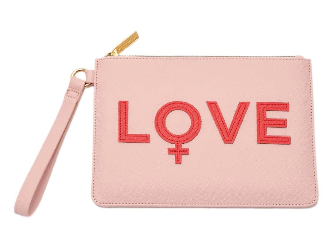 Medium Pouch in Blush with LOVE Applique