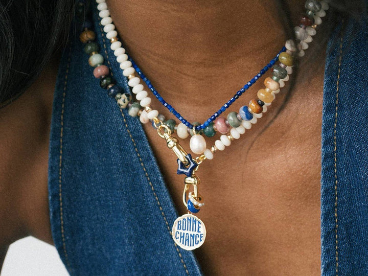 Blue Enamel BONNE CHANCE Charm