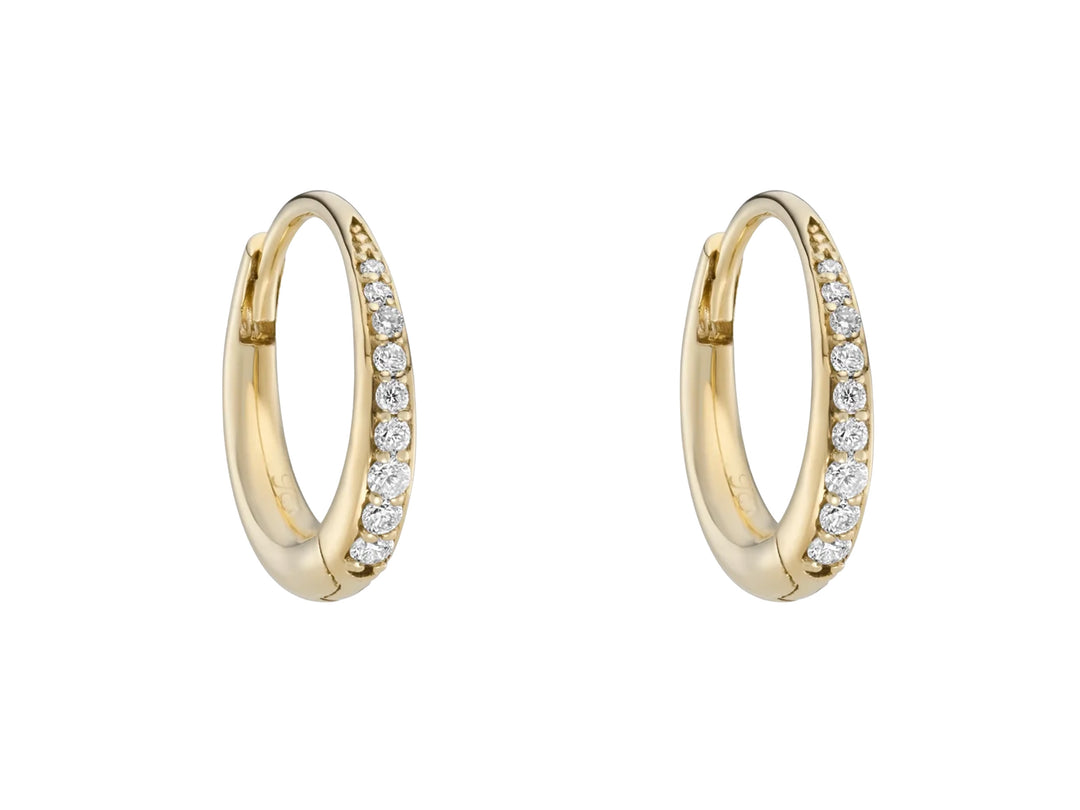 9k Round Diamond Chunky Hoops