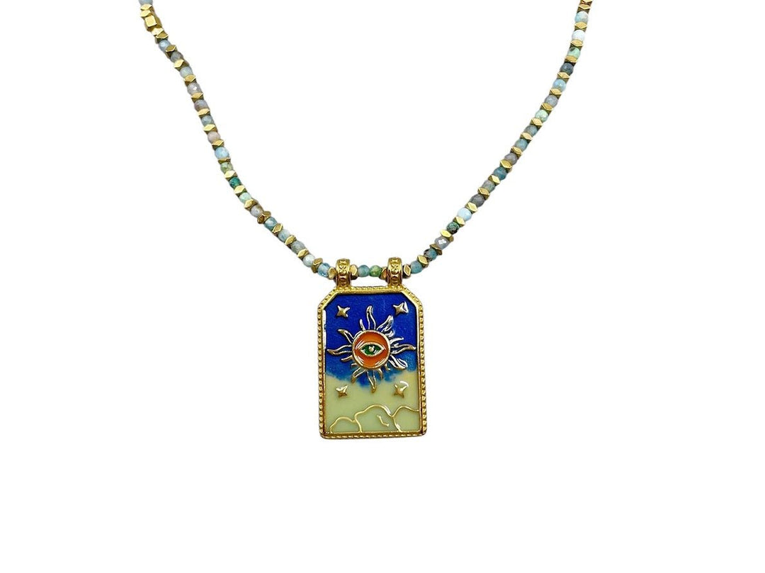 Evil Eye Sun Charm Necklace