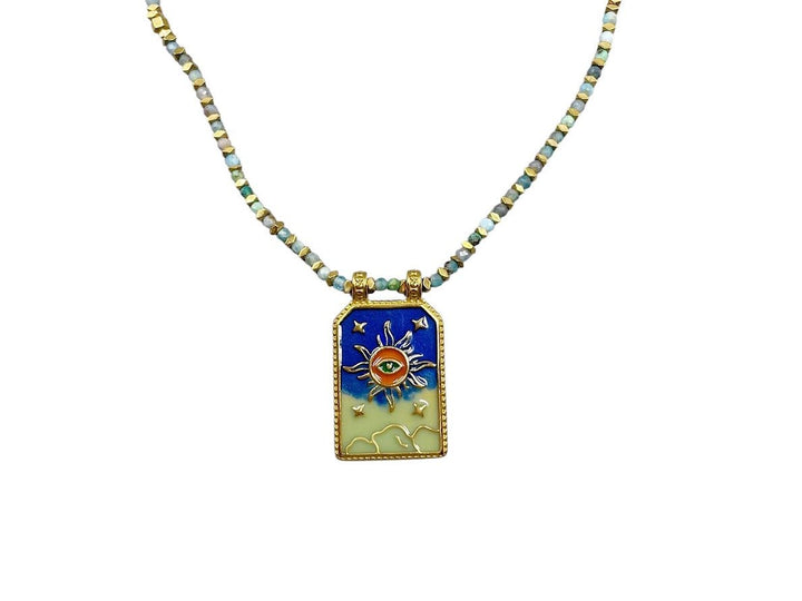 Evil Eye Sun Charm Necklace