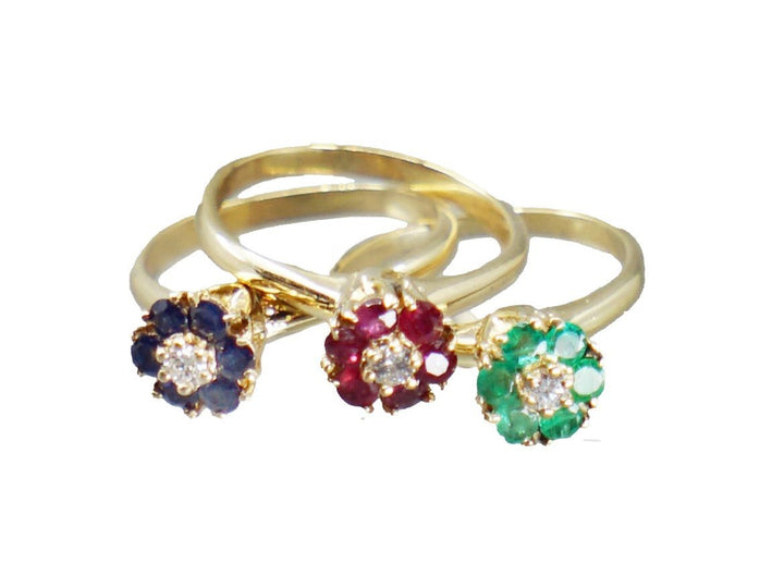 14k S/3 Flower Rings