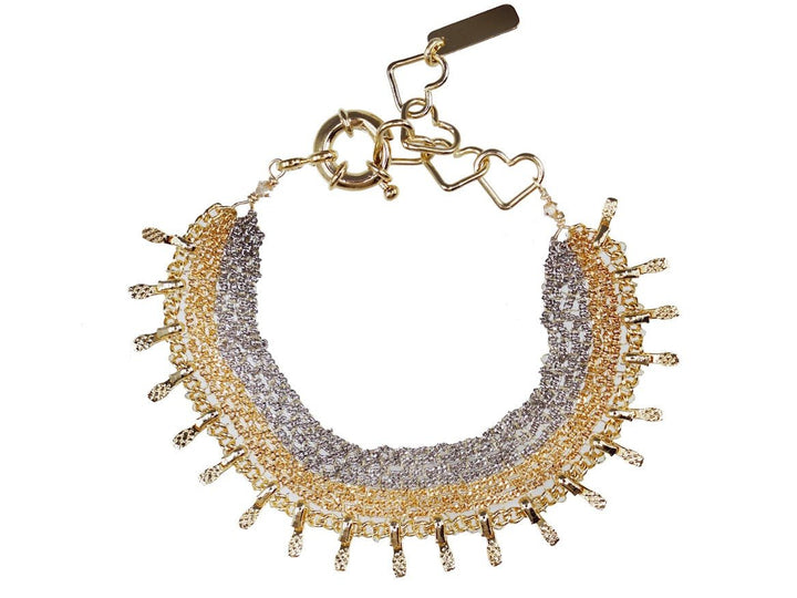 Gold and Silver Chain Bracelet with Drops