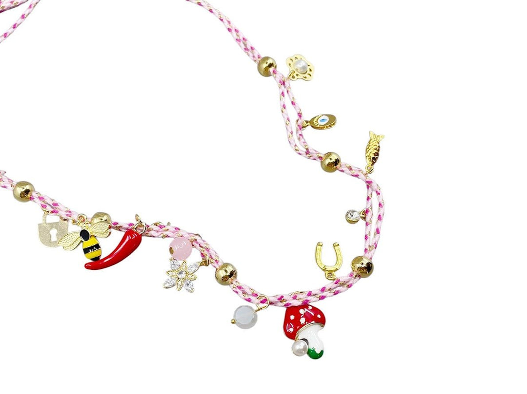 Pink and Hot Pink Magical Charm Necklace