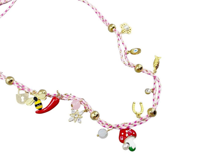 Pink and Hot Pink Magical Charm Necklace