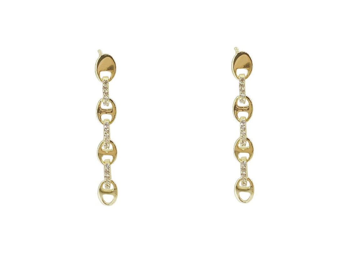 Gold Fancy Link Drop Earrings