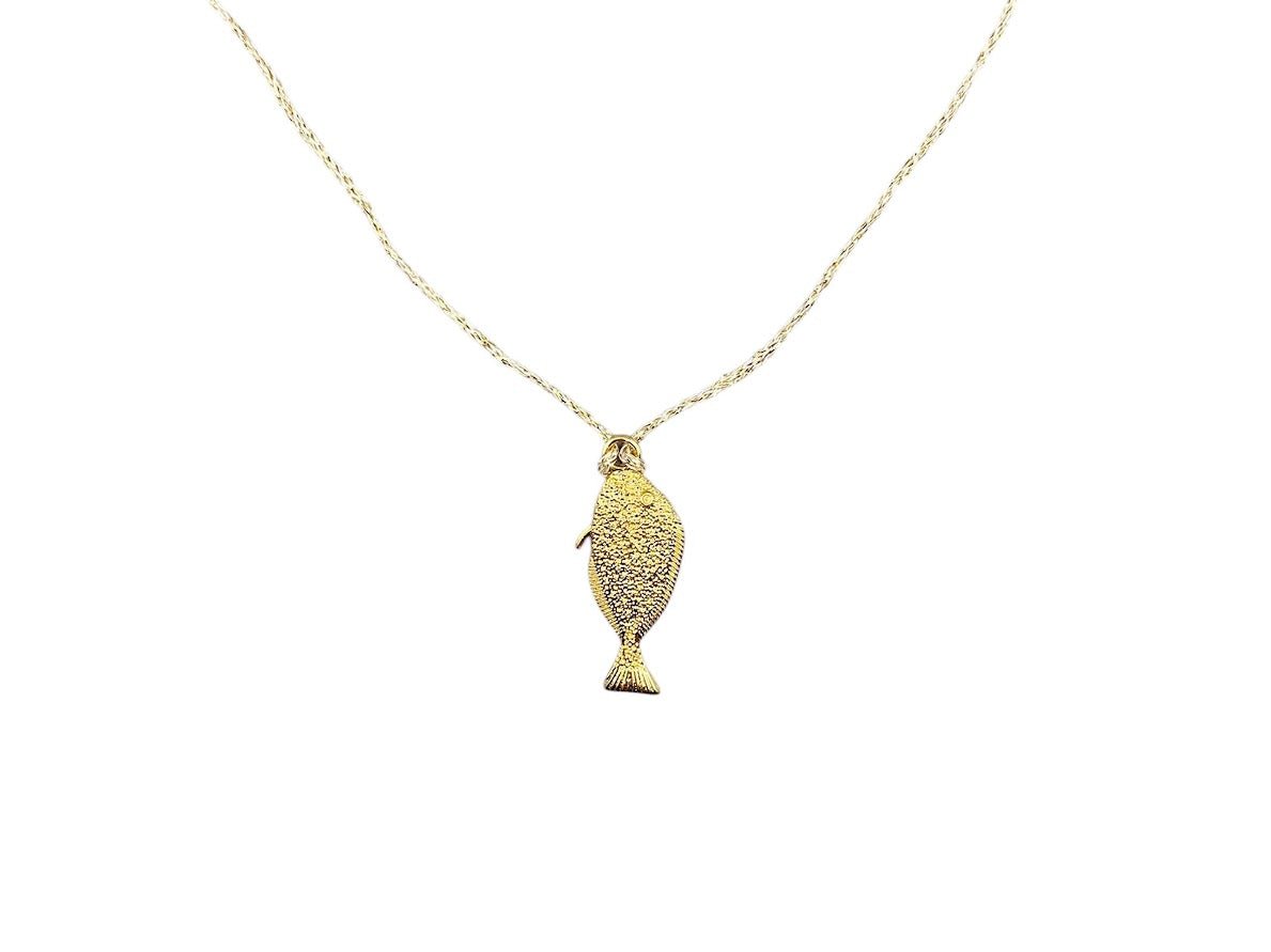 Gold Sole Fish Necklace