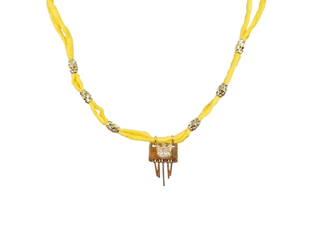 Yellow Silk Jaipur Necklace