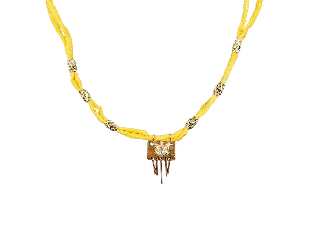 Yellow Silk Jaipur Necklace