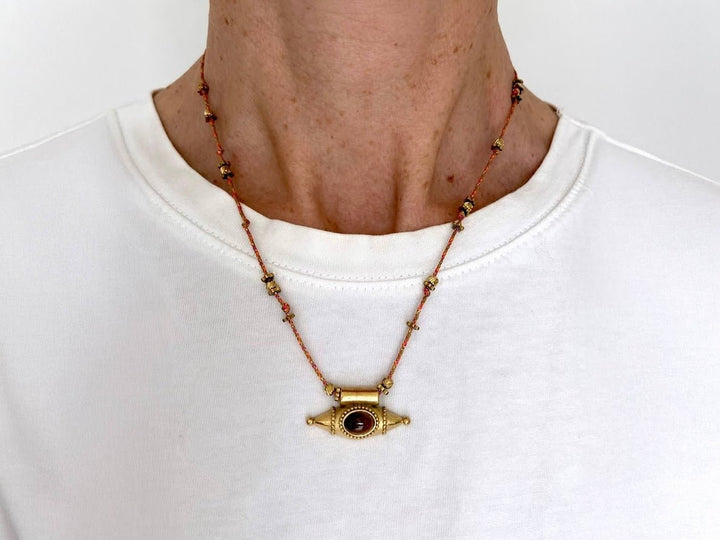 Tiger Eye Amulet Charm Necklace