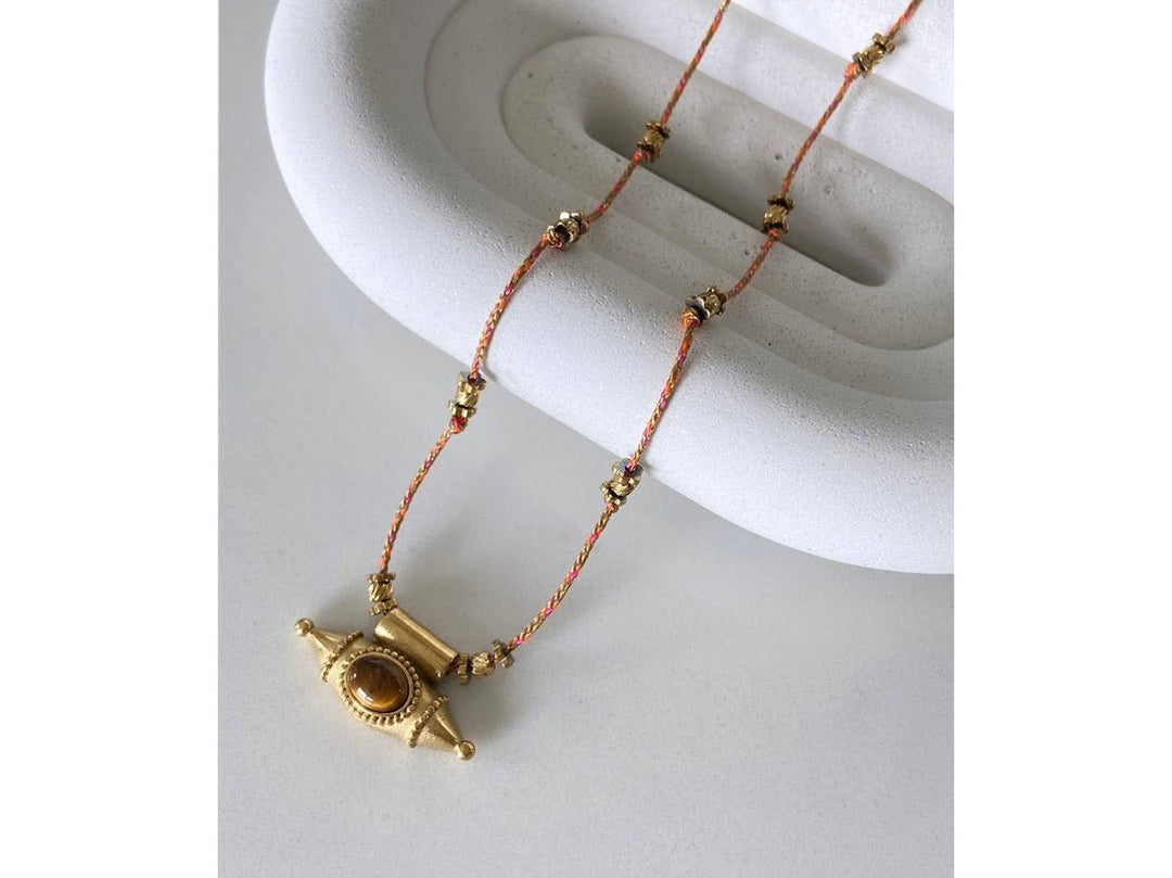 Tiger Eye Amulet Charm Necklace
