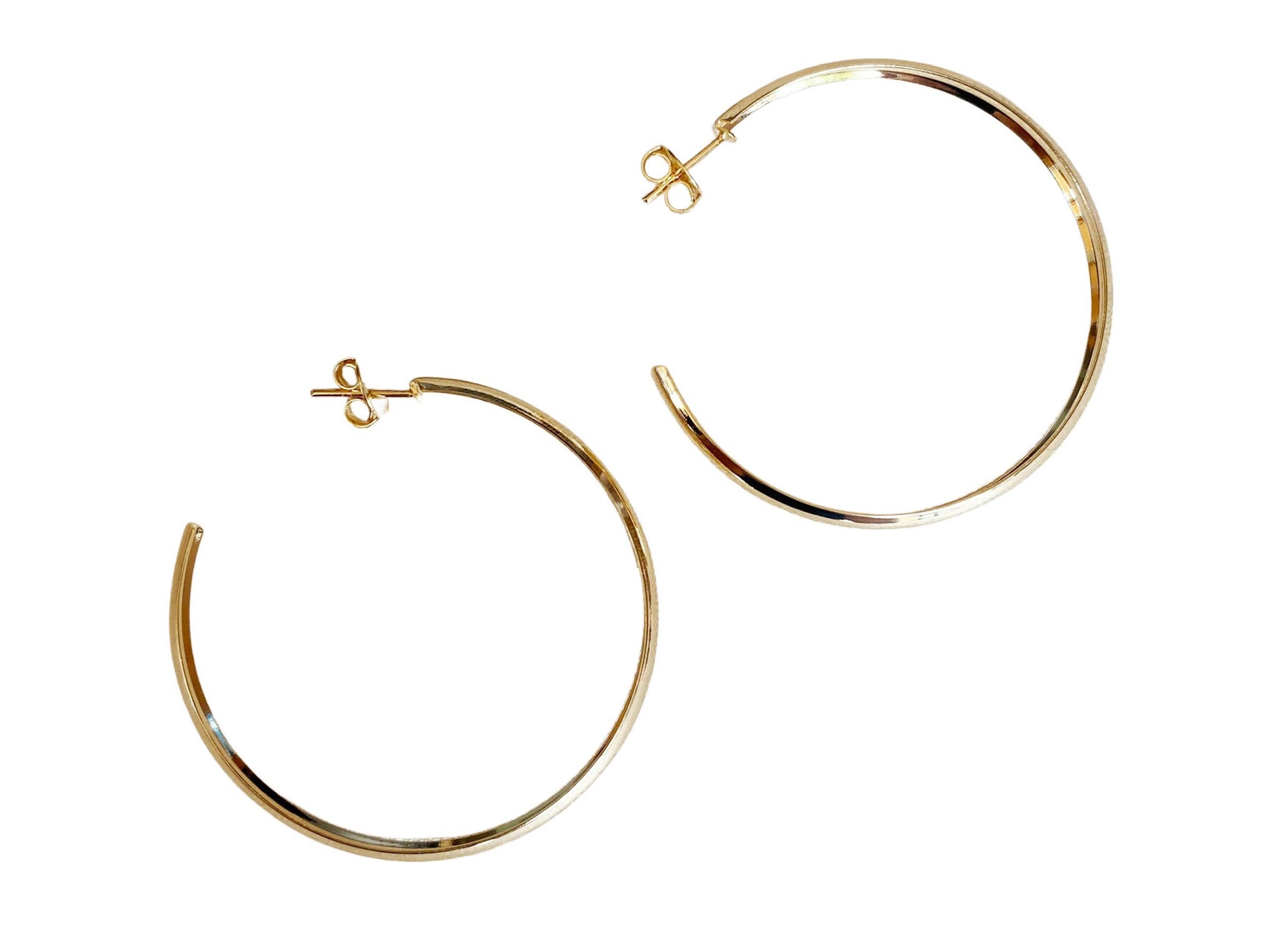 Gold 50mm Hollow C-Hoop Earrings