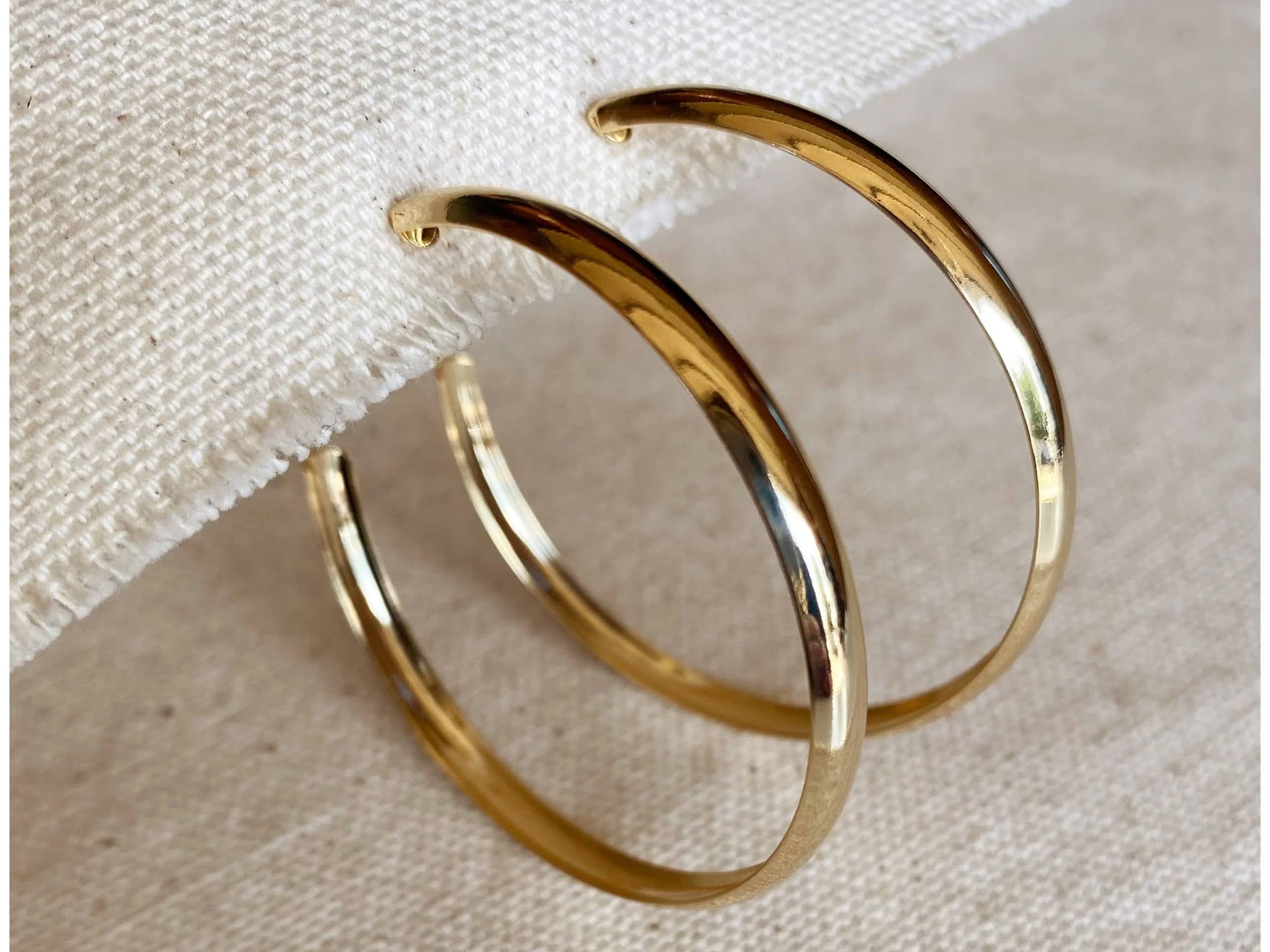 Gold 50mm Hollow C-Hoop Earrings