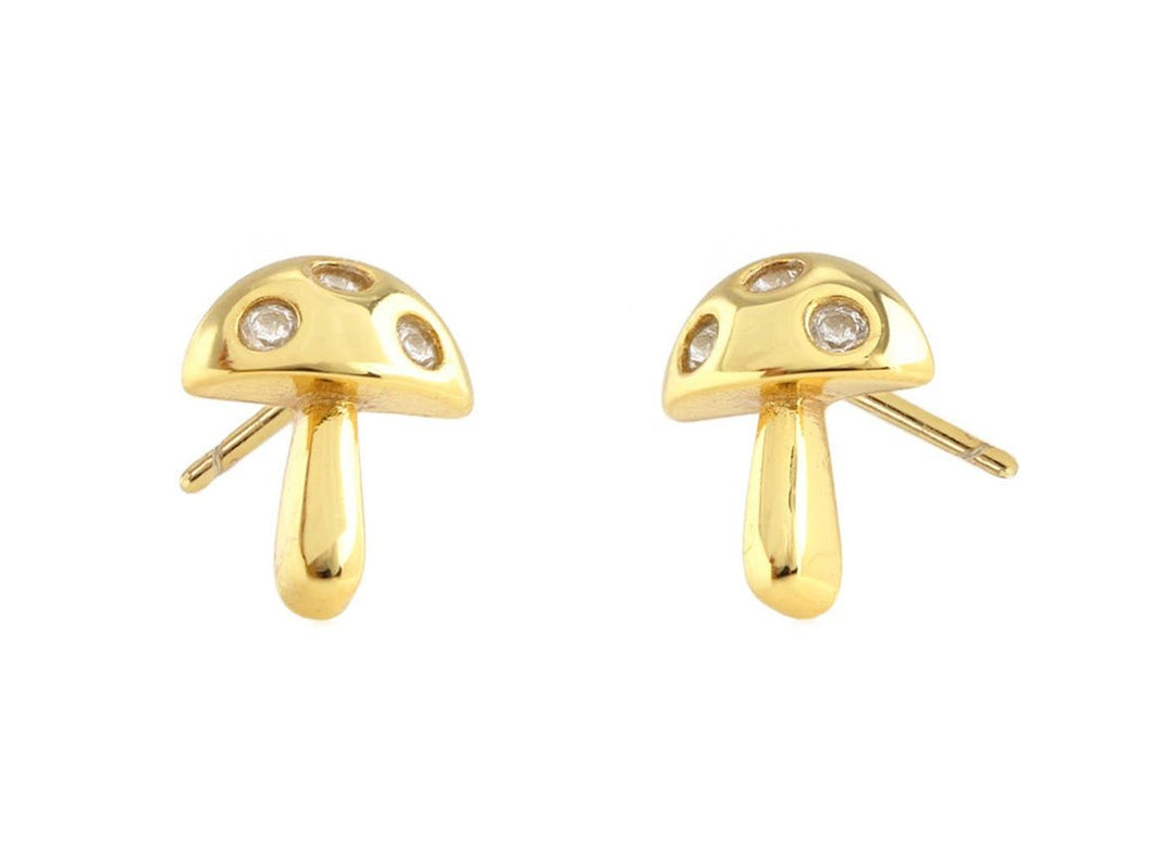 Mushroom CZ Stud Earrings