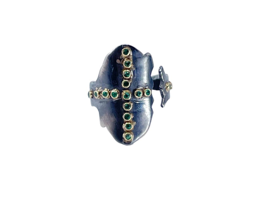 SS/10k Emerald Ring