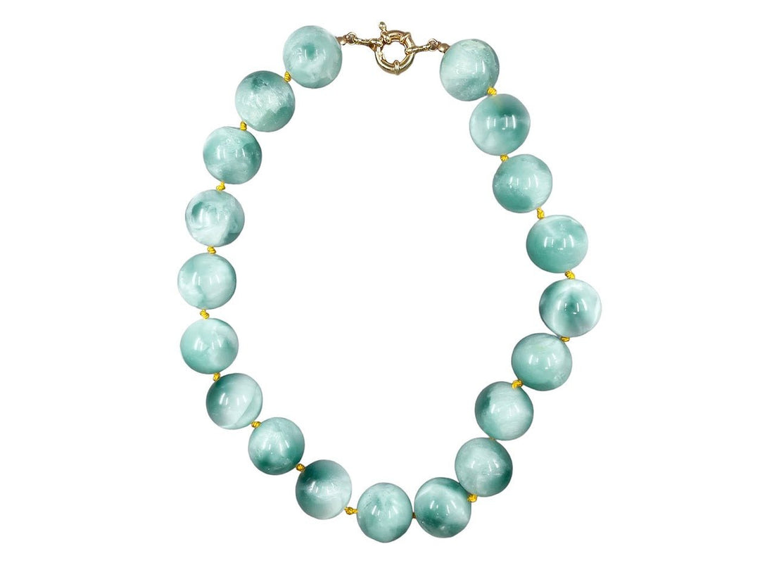 Green Moonstone Gumball Necklace.