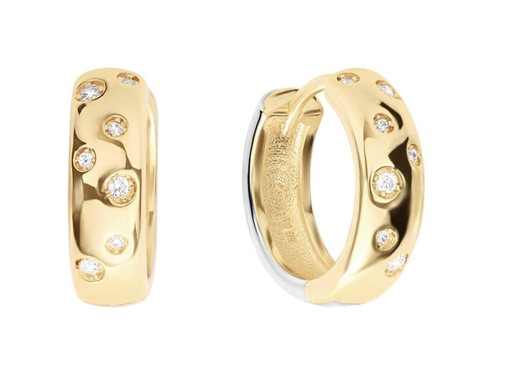 Two Tone Hoops with CZs