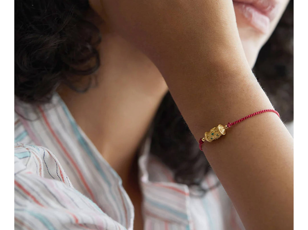 Red String Bracelet with Good Luck Charm