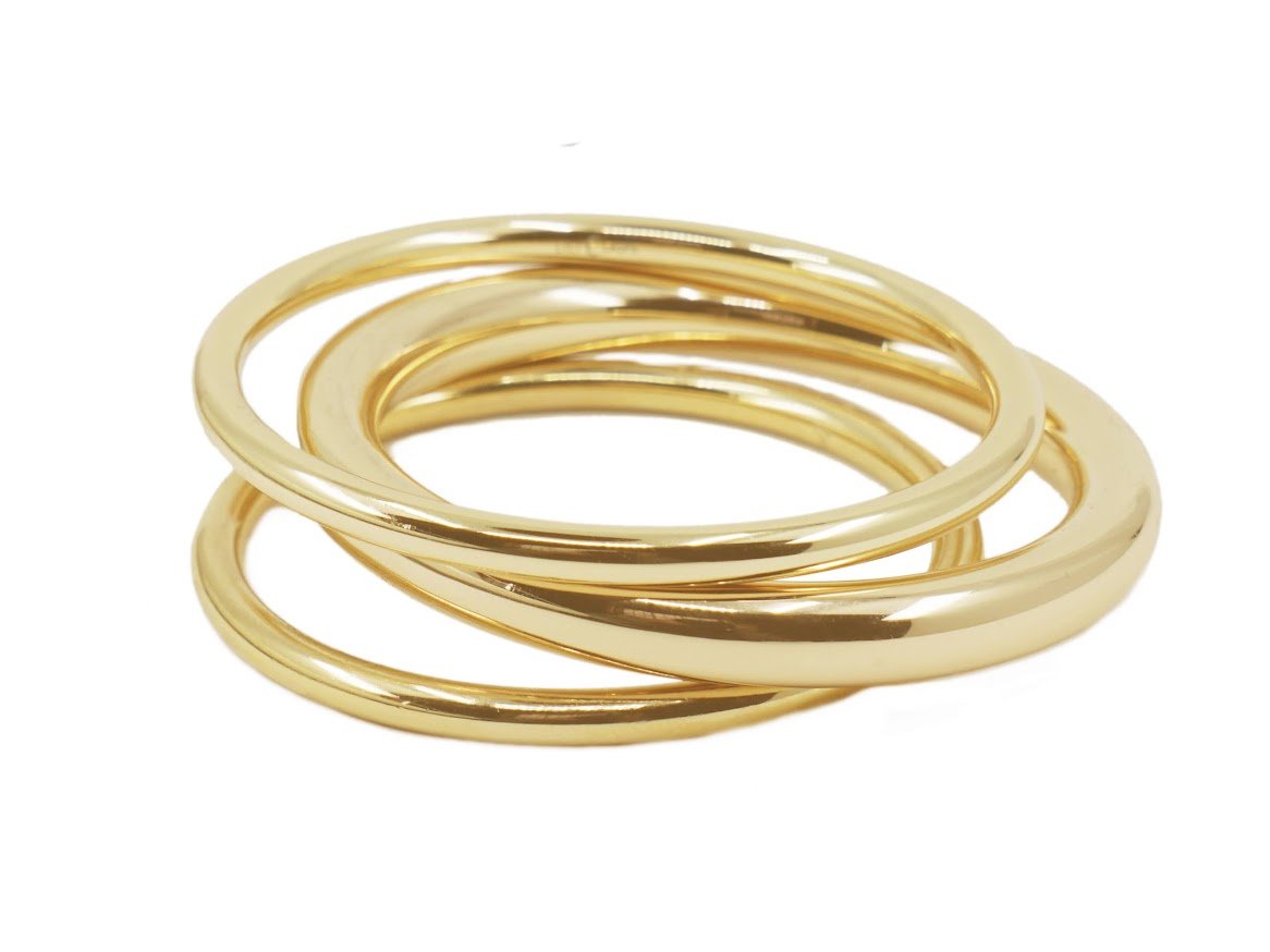 Three Gold Bangle Set