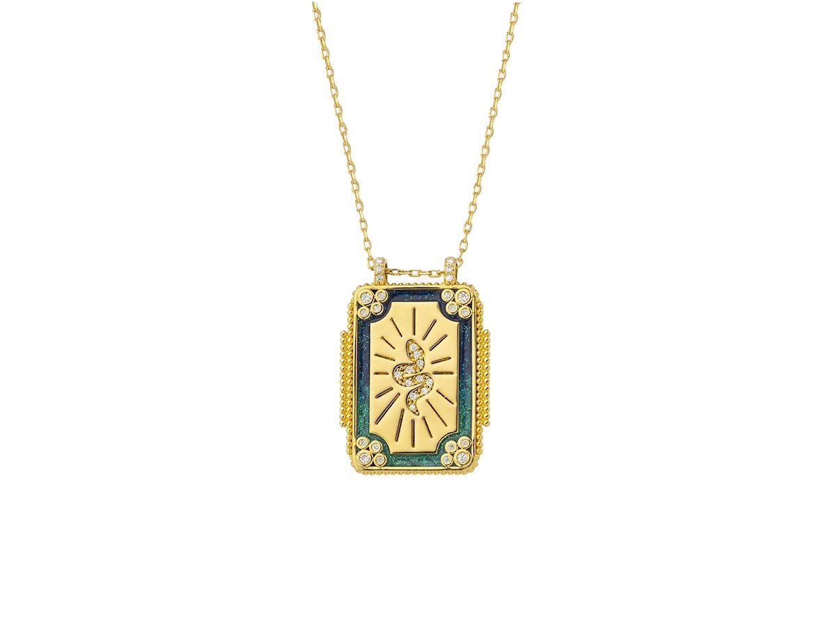 Gold Snake Charm Necklace